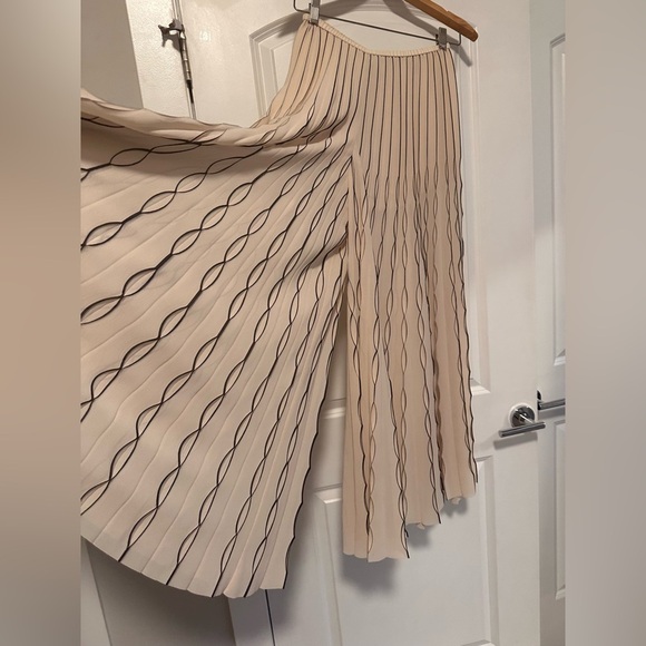 🪩  COS 🪩THE PLEATED CHIFFON PANTS XS BEIGE - Picture 7 of 13